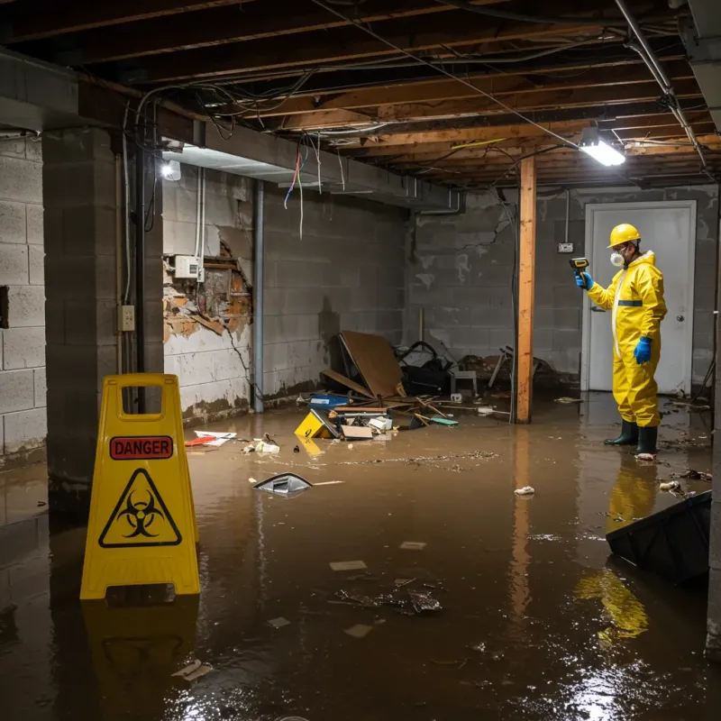 Flooded Basement Electrical Hazard in Grand Saline, TX Property